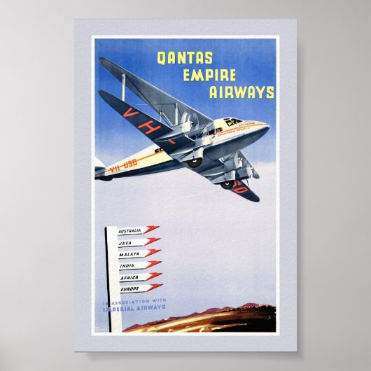 Australië Vintage Reisposter Gerestaureerd Poster (Voorkant)