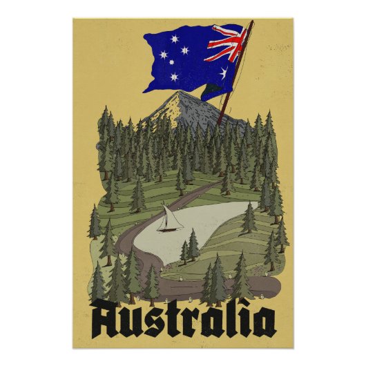 Australië vintage reisposter perfect poster (Voorkant)