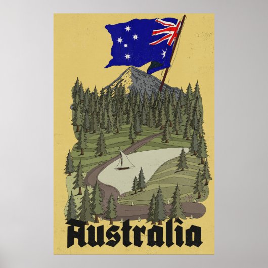 Australië vintage reisposter poster (Voorkant)