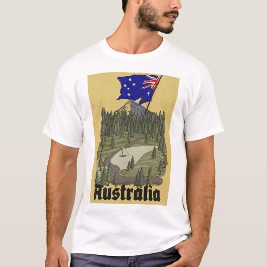 Australië vintage reisposter t-shirt (Voorkant)