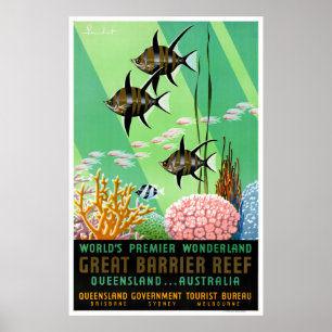 Australië Vintage Travel Poster teruggezet