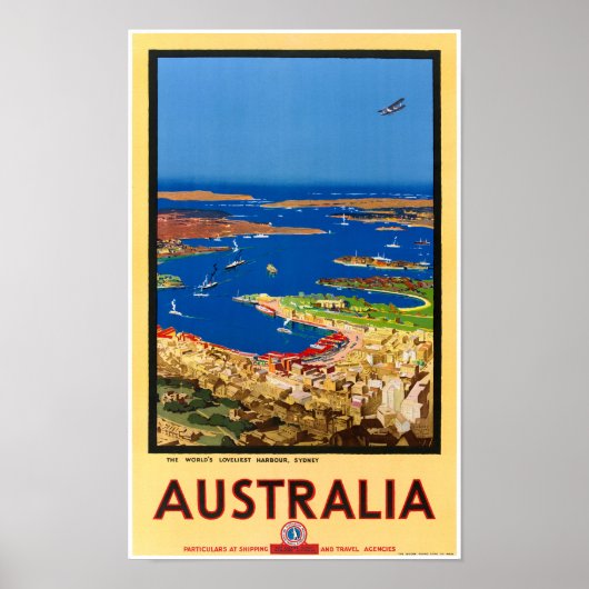 Australië Vintage Travel Poster teruggezet (Voorkant)