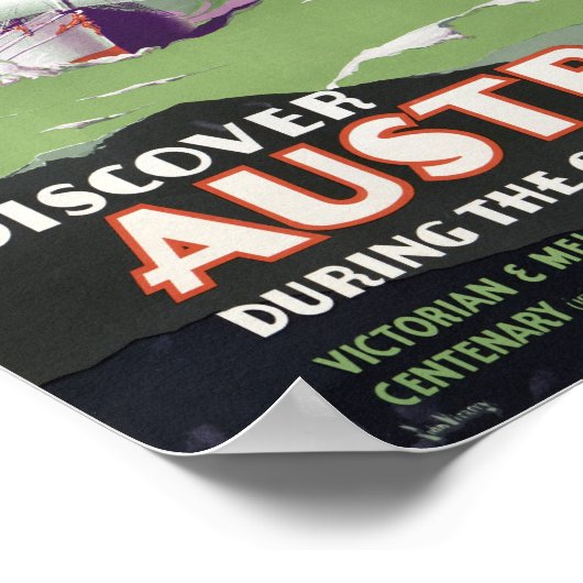 Australië Vintage Travel Poster teruggezet (Hoek)