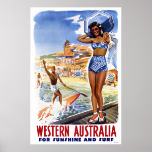 Australië Vintage Travel Poster teruggezet
