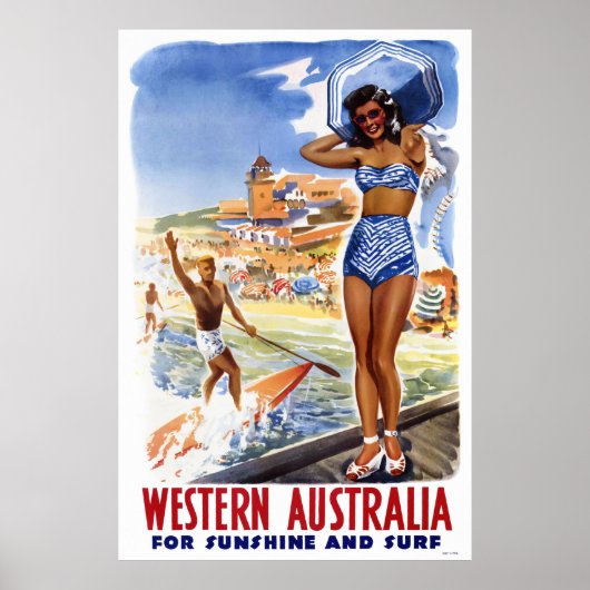 Australië Vintage Travel Poster teruggezet (Voorkant)