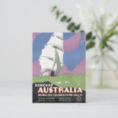 Australië Vintage Travel Poster teruggezet Briefkaart (Staand voorkant)