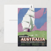 Australië Vintage Travel Poster teruggezet Briefkaart (Voorkant / Achterkant)