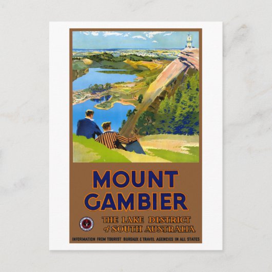 Australië Vintage Travel Poster teruggezet Briefkaart (Voorkant)