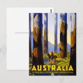 Australië Vintage Travel Poster teruggezet Briefkaart (Voorkant / Achterkant)