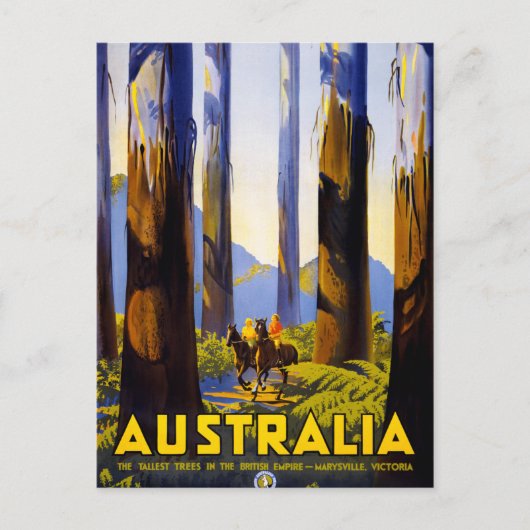 Australië Vintage Travel Poster teruggezet Briefkaart (Voorkant)