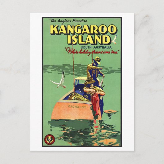 Australië Vintage Travel Poster teruggezet Briefkaart (Voorkant)