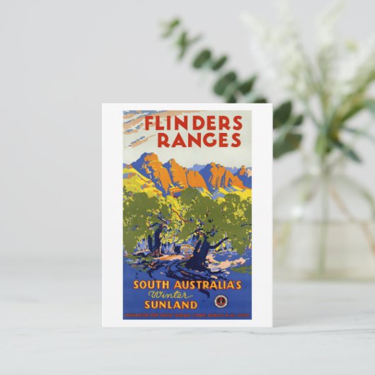 Australië Vintage Travel Poster teruggezet Briefkaart (Staand voorkant)