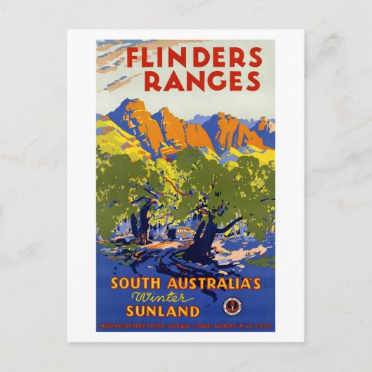Australië Vintage Travel Poster teruggezet Briefkaart (Voorkant)