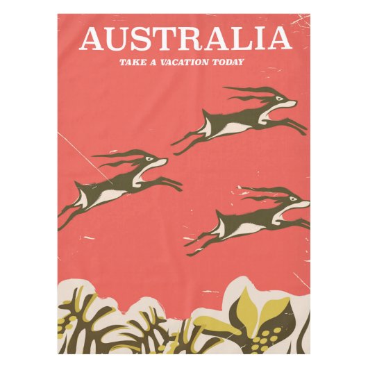Australië vintage vakantieprint tafelkleed (Voorkant)