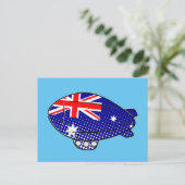 Australië Vlag Blimp Ballon in Blue Sky Custom Briefkaart (Staand voorkant)