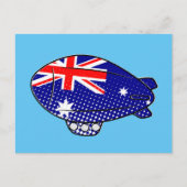 Australië Vlag Blimp Ballon in Blue Sky Custom Briefkaart (Voorkant)