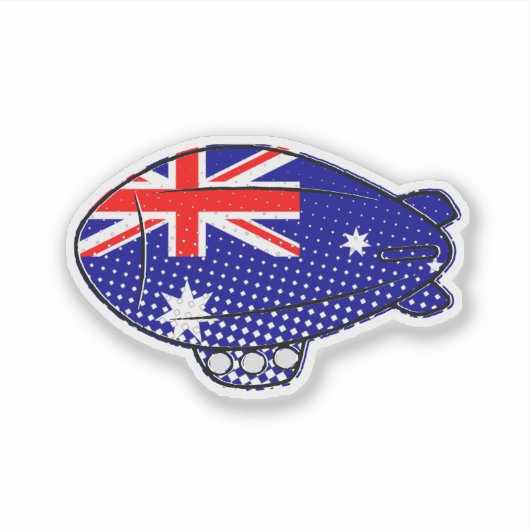 Australië Vlag Blimp Ballon in Blue Sky Custom Sticker (Voorkant)