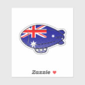 Australië Vlag Blimp Ballon in Blue Sky Custom Sticker (Vel)