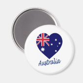 Australië Vlag Hart Magneet (Voorkant / Achterkant)