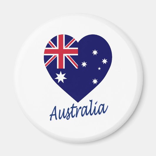 Australië Vlag Hart Magneet (Voorkant)