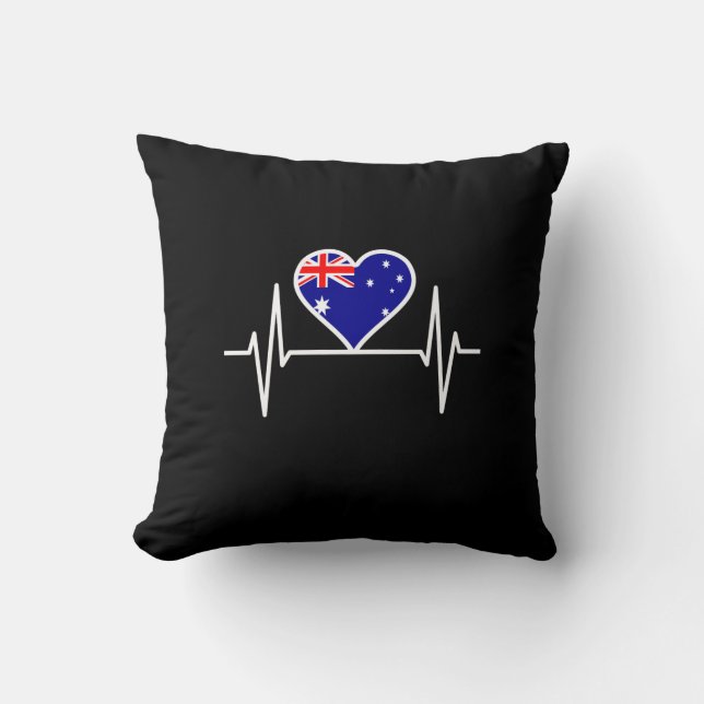 Australië Vlag Hartslag Kussen (Voorkant)
