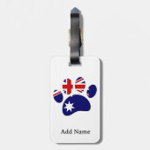 Australië Vlag Hond Paw Print Bagagelabel (Achterkant verticaal)