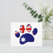 Australië Vlag Hond Paw Print Briefkaart (Staand voorkant)