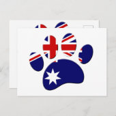 Australië Vlag Hond Paw Print Briefkaart (Voorkant / Achterkant)