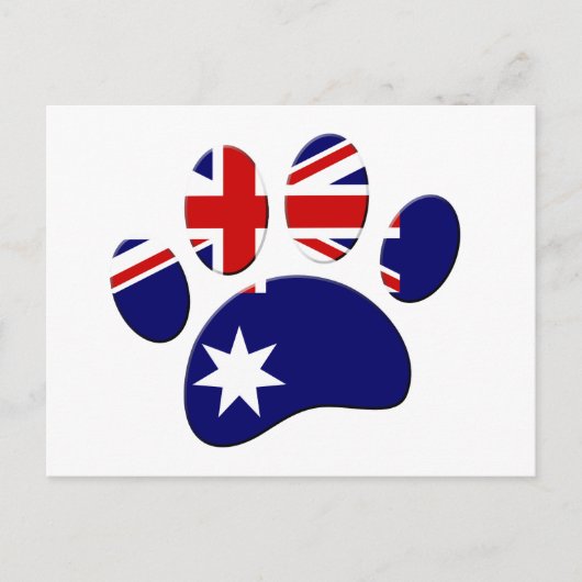 Australië Vlag Hond Paw Print Briefkaart (Voorkant)
