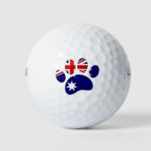 Australië Vlag Hond Paw Print Golfballen (Voorkant)