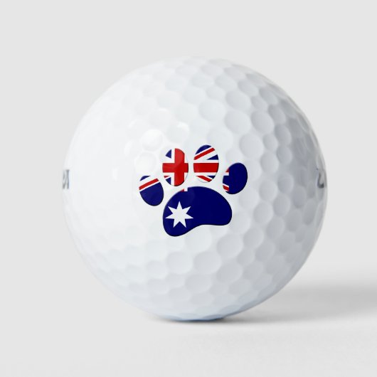Australië Vlag Hond Paw Print Golfballen (Voorkant)
