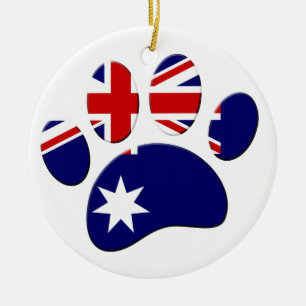 Australië Vlag Hond Paw Print Keramisch Ornament