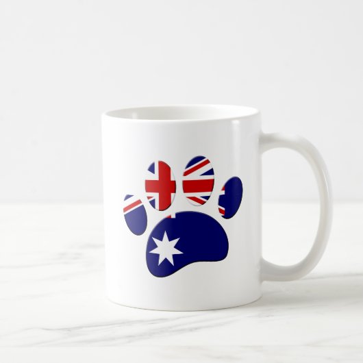 Australië Vlag Hond Paw Print Koffiemok (Rechts)