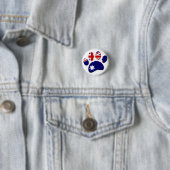 Australië Vlag Hond Paw Print Ronde Button 3,2 Cm (In situ)
