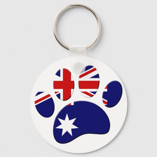 Australië Vlag Hond Paw Print Sleutelhanger (Voorkant)