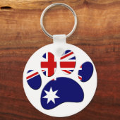 Australië Vlag Hond Paw Print Sleutelhanger (Achterkant)