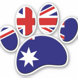 Australië Vlag Hond Paw Print Sticker