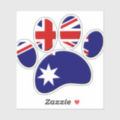 Australië Vlag Hond Paw Print Sticker (Vel)
