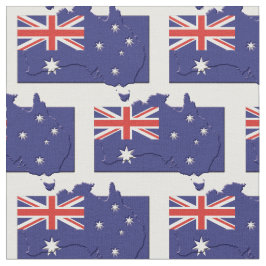 AUSTRALIË Vlag Kaart Omtrek Stof