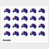 Australië vlag kaart ronde sticker (Vel)