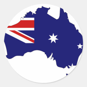 Australië vlag kaart ronde sticker