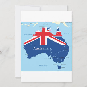 Australië Vlag Kaart Silhouet