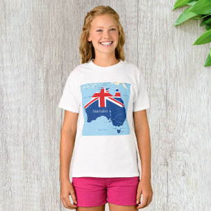 Australië Vlag Kaart Silhouet T-shirt