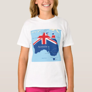 Australië Vlag Kaart Silhouet T-shirt