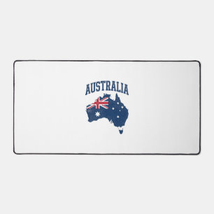 Australië Vlag Kaart Vintage Vervaaide Grafiek_1 Bureaumat