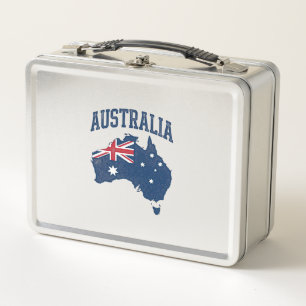Australië Vlag Kaart Vintage Vervallen Grafisch_1