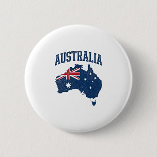 Australië Vlag Kaart Vintage Vervallen Grafisch_1 Ronde Button 5,7 Cm
