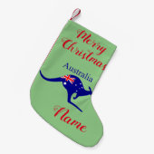 Australië Vlag Kangoeroe Thunder_Cove Kleine Kerstsok (Voorkant (Hangend))