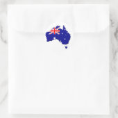 Australië-vlag-land-afgeschuinde-rand Ronde Sticker (Tas)