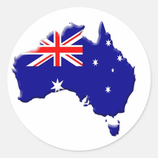 Australië-vlag-land-afgeschuinde-rand Ronde Sticker (Voorkant)